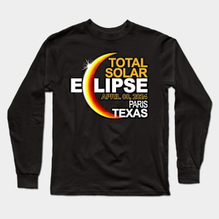 Paris Texas Total Solar Eclipse April 8 2024 Long Sleeve T-Shirt